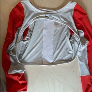 Nike Red and White Athletic Crop Top